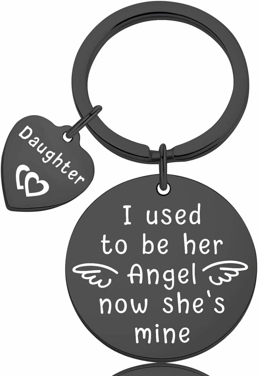"Memorial Keychain for Mom or Grandma - 'I Used to Be Her Angel, Now She's Mine' - Sympathy Gift for Loss of Loved One"