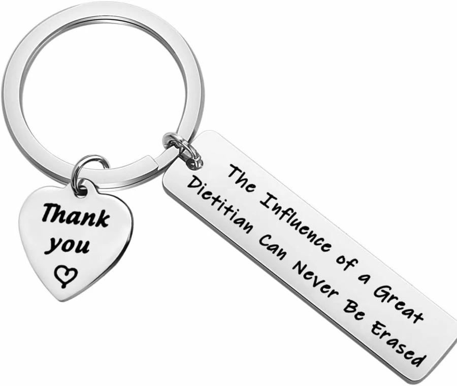"FEELMEM Custom Nutritionist Keychain - Personalized Dietitian Gift for Appreciation"