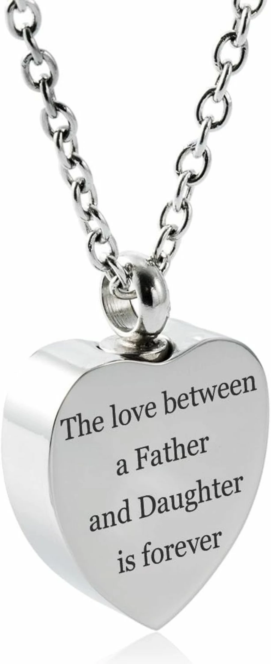 FASJOY Memorial Urn Necklace for Ashes - Cremation Jewelry to Honor Father and Daughter Eternal Love