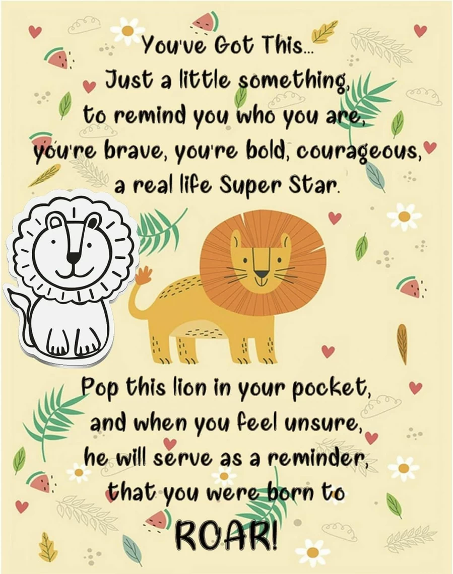 "You've Got This - Lion Courage Gift Card by TIIMG | Inspiring Brave Hug Pocket Card for Encouragement & Support"