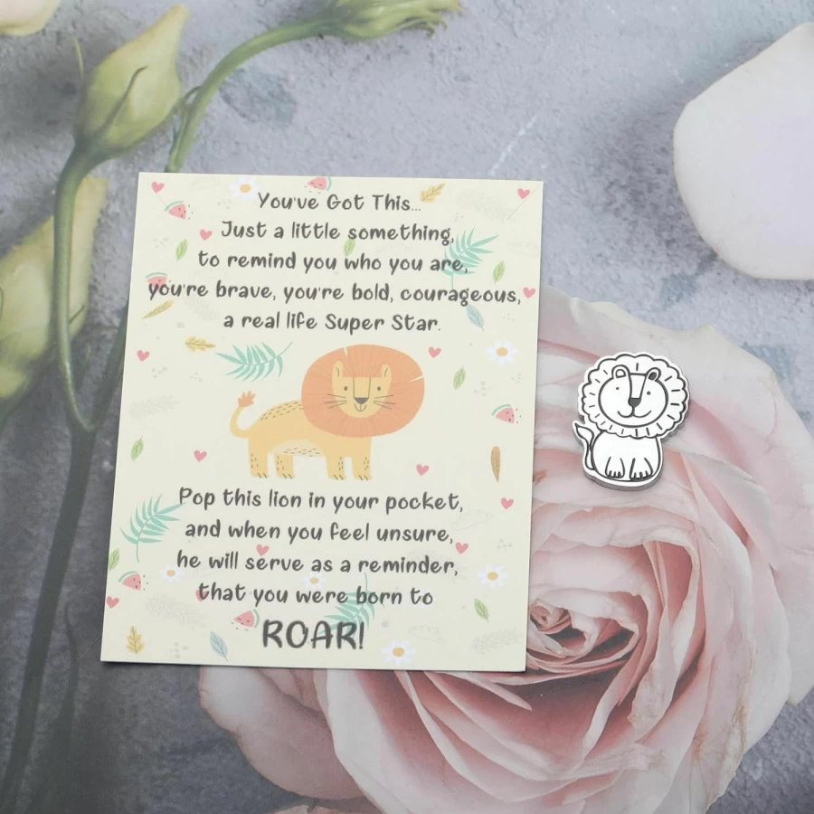 "You've Got This - Lion Courage Gift Card by TIIMG | Inspiring Brave Hug Pocket Card for Encouragement & Support"