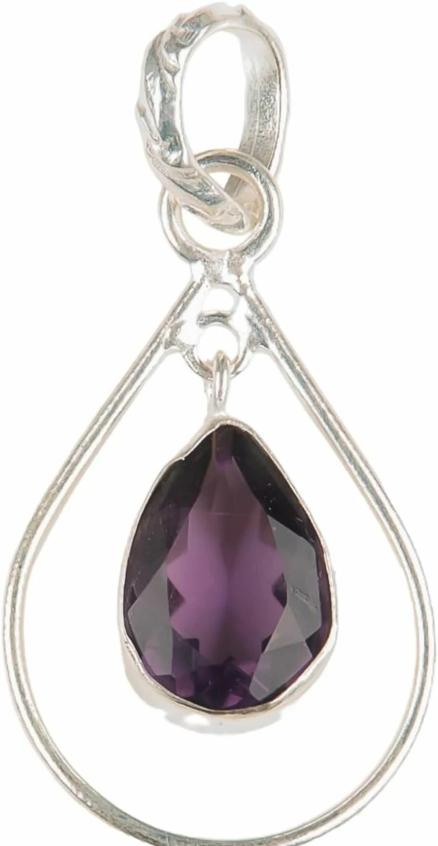 SHNAYA JEWELS Natural African Amethyst Sterling Silver Pendant - Handmade Unisex Vintage Jewelry for Women, Gift for Mother's Day, Anniversary, Birthday, Christmas, Engagement
