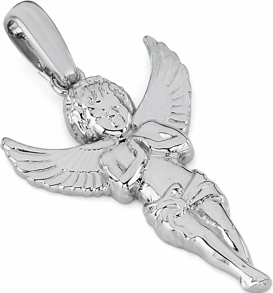 Takar Sterling Silver Praying Angel Pendant Necklace - Sm/Md/Lg Sizes, Religious Jewelry Gift