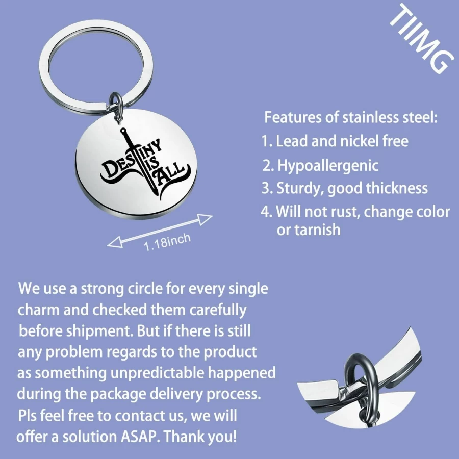 "The Last Kingdom Inspired 'Destiny Is All' Keychain - Viking Gift for History Lovers, English TV Show Merchandise by TIIMG"