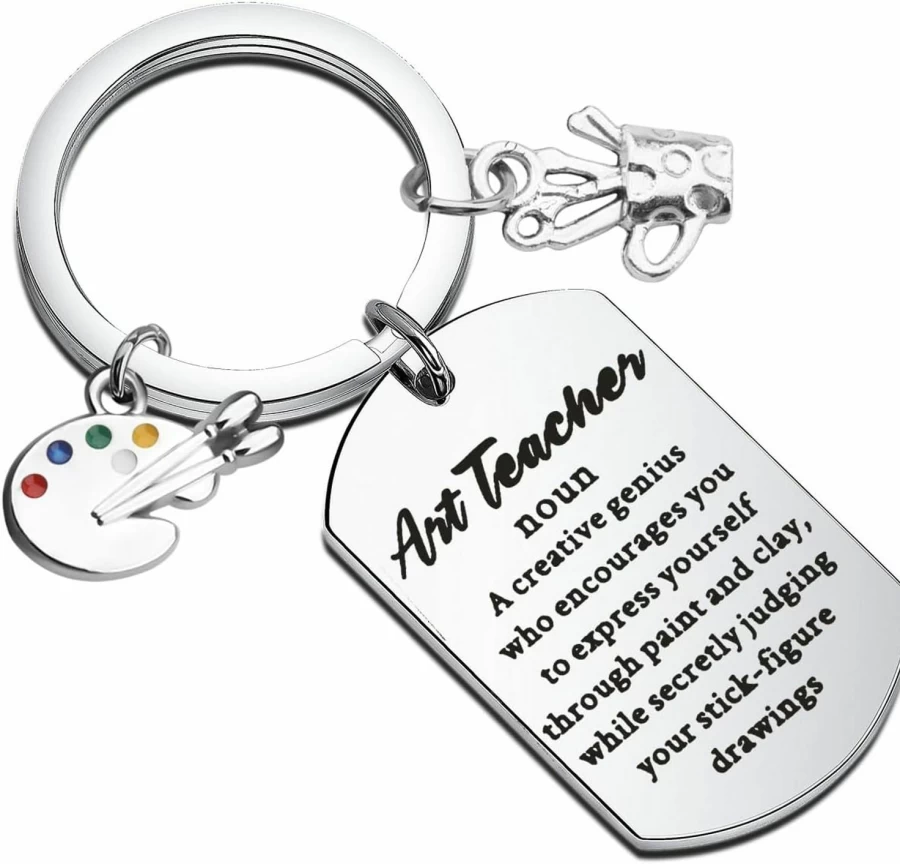 FAADBUK Art Teacher Keychain - Handmade Gift for Art Educators, Artists & Art Lovers - Unique Appreciation Present for Creative Minds