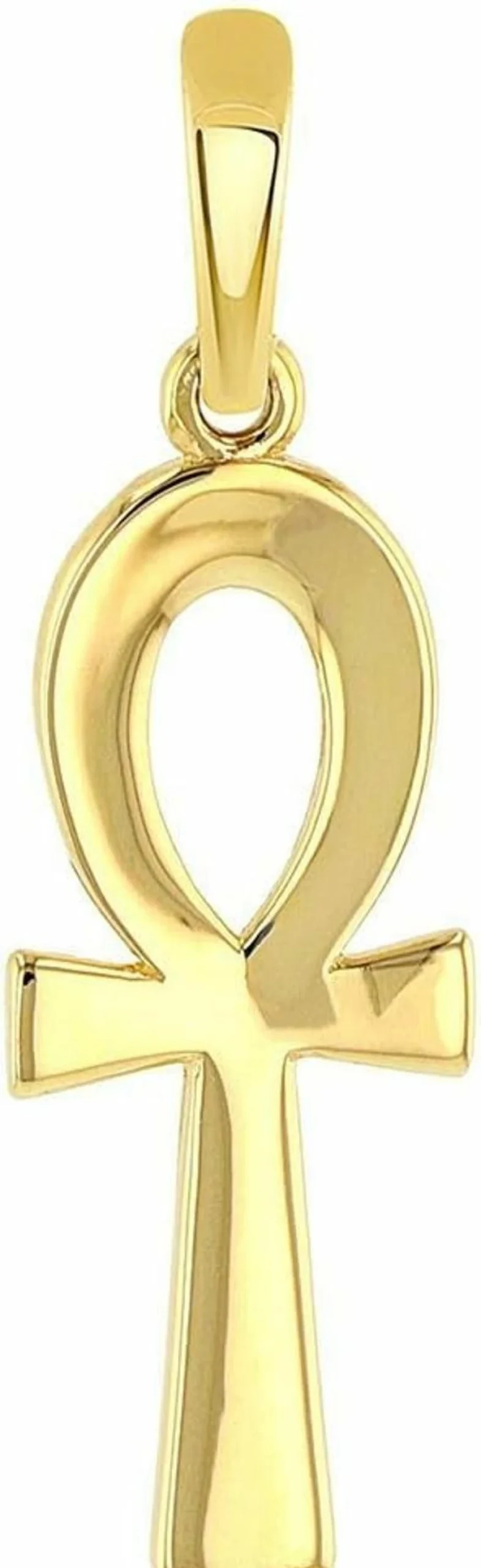 14K Yellow Gold Egyptian Ankh Cross Pendant - Religious Jewelry by Jewelry America