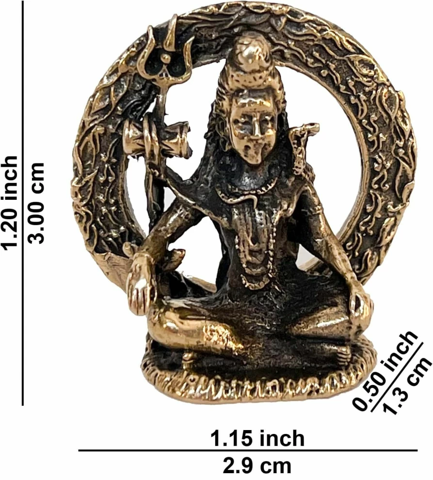 Artschatz Shiva Brass Pendant Statue Hindu God Handcrafted Spiritual Decor