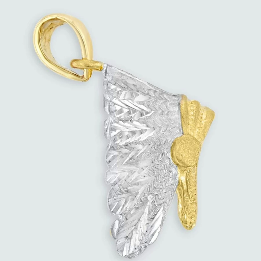 14K Solid Yellow Gold Native American War Bonnet Charm Pendant by Jewelry America